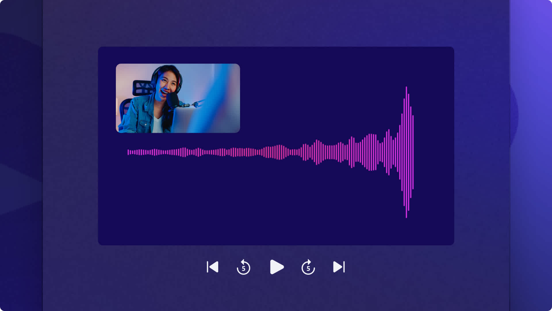Voice visualizer example in Clipchamp