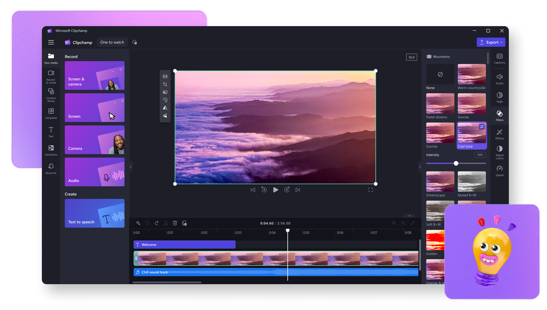 An image of a user editing a video in Clipchamp.